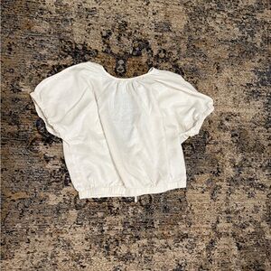 Madewell Backless  Off-White Blouse Cropped Bubble Too Shirt Medium